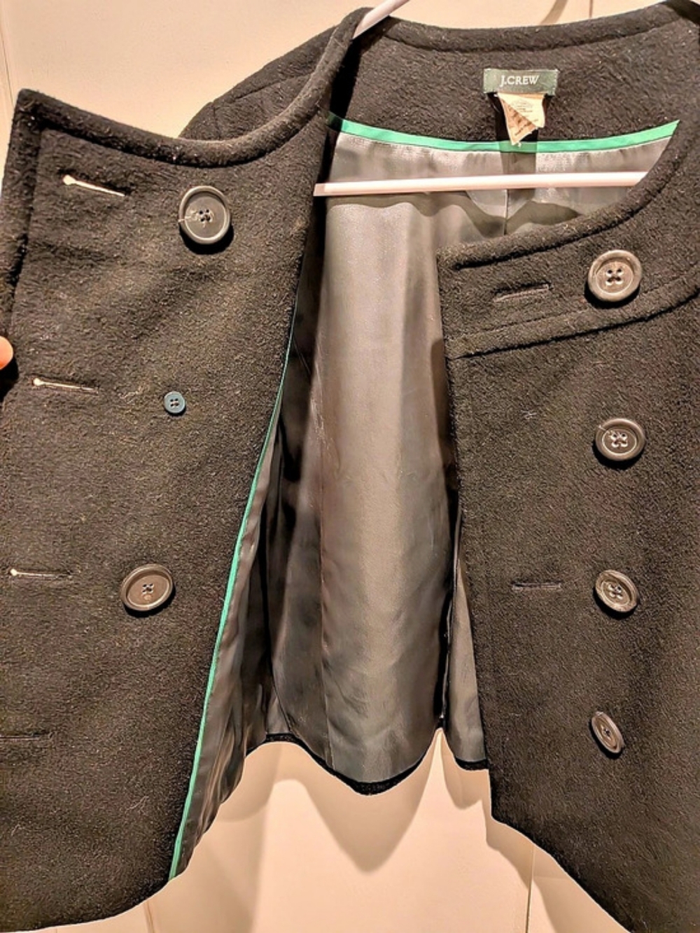 J.CREW Black Double-Breasted Pea Coat Like New